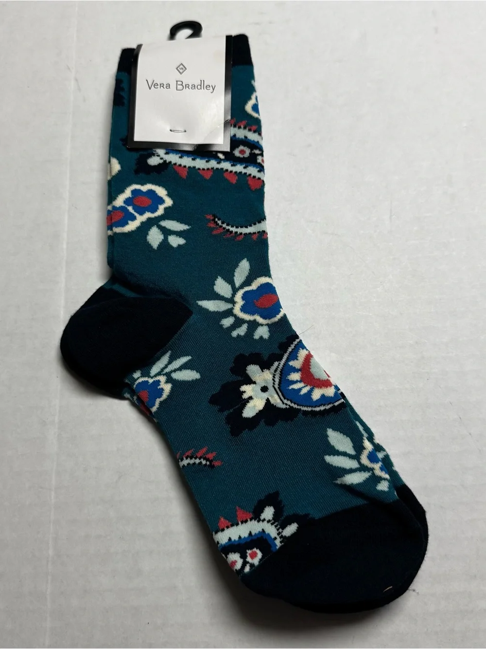 Vera Bradley Haymarket Paisley Jewel Crew Socks Size: 5-10